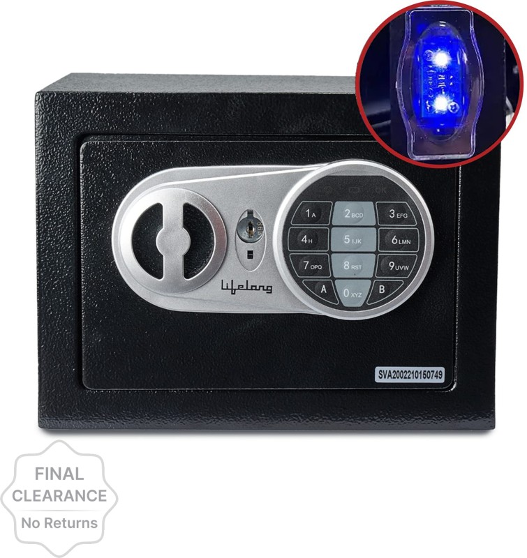 Lifelong 8.6 Litres Home Safe 0.3 Cubic Feet with Led Safe Locker(Digital, Key Lock, Keypad)