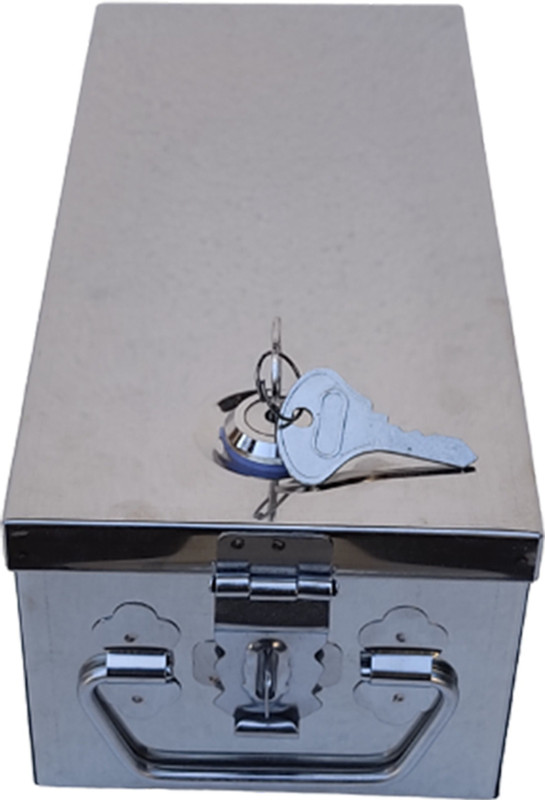 HouseOfCommon Stainless Steel Locker Boxes,Jewellery Boxes, Check book Box 10 Inch Safe Locker(Key Lock)
