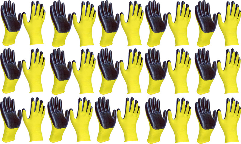 Masox Store Cut Resistant Industrial Domestic General Duty Work Gloves for Men & Women K8 Baseball Gloves(Yellow, Black)