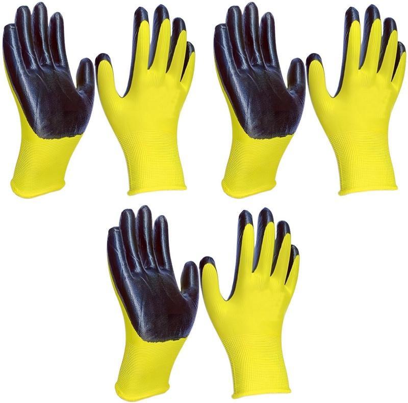 Masox Store Cut Resistant Industrial Domestic General Duty Work Gloves for Men & Women K6 Skating Gloves(Yellow, Black)
