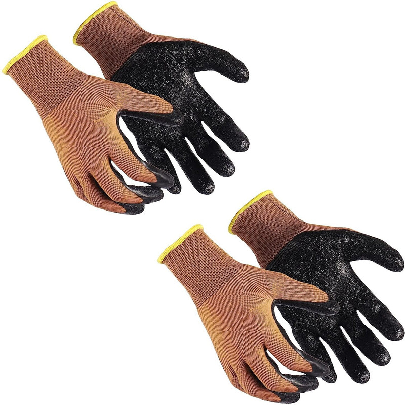 RBGIIT Multipurpose Heavy-Duty Reusable Nitrile Coated Safety Hand Gloves for Men K1 Skating Gloves(Black, Brown)