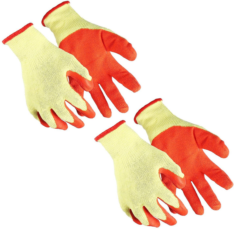 RBGIIT Washable Nitrile Coated Work Safety Hand Gloves for Gardening Industrial Work S1 Climbing Gloves(Yellow, Orange)