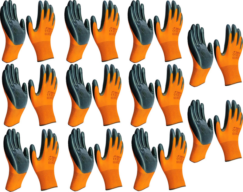 HM EVOTEK Cut Resistant Hand Gloves Industrial Domestic General Duty Work Hand Gloves S2 Baseball Gloves(Orange)