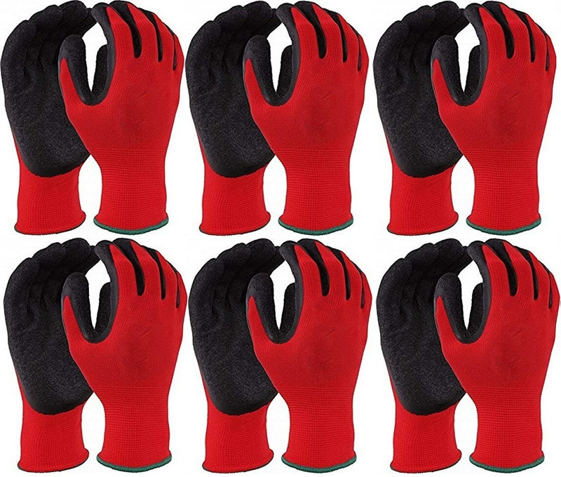 RBGIIT Half Nitrile Nylon Coated Men Women Boy's Girls Skating Hand Glove S-111 Skating Gloves(Red, Black)