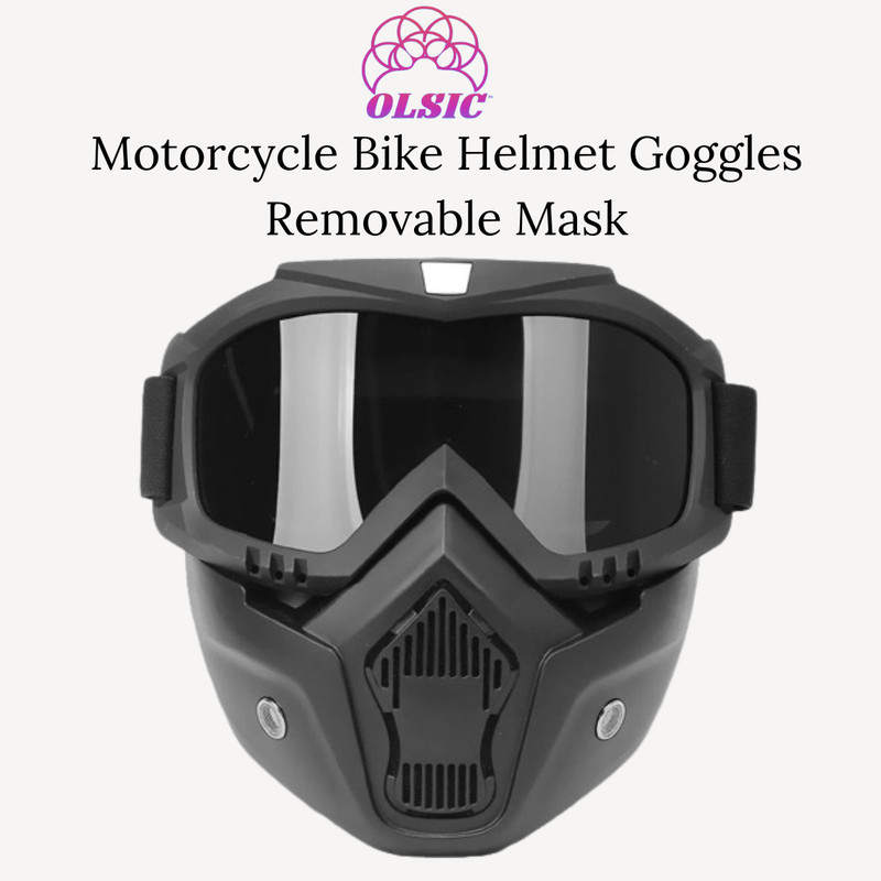 olsic Motocross Bike Riding Goggles Glasses Face Dust Mask With Detachable Blowtorch5 Helmet Breath Guard