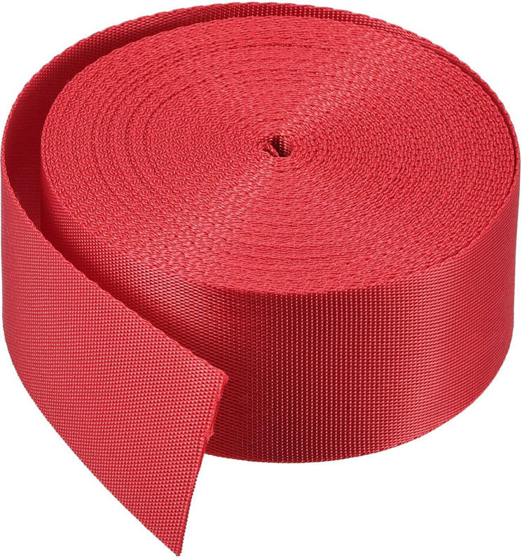 iCONY Nylon Webbing Strap, 10 Meters, 1.5 inch Width, 0.7 mm Thickness Strap(Red)