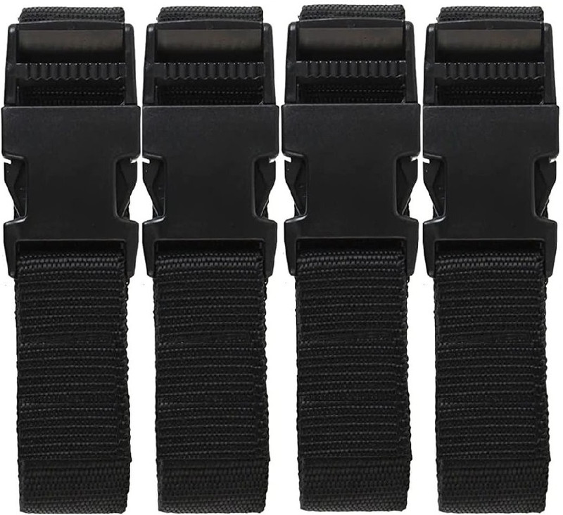 LAKSHMINARAYAN SALES 9.5 feet Long Utility Strap Belt with Quick-Release Buckle Adjustable 4-Pack Luggage Strap(Black)