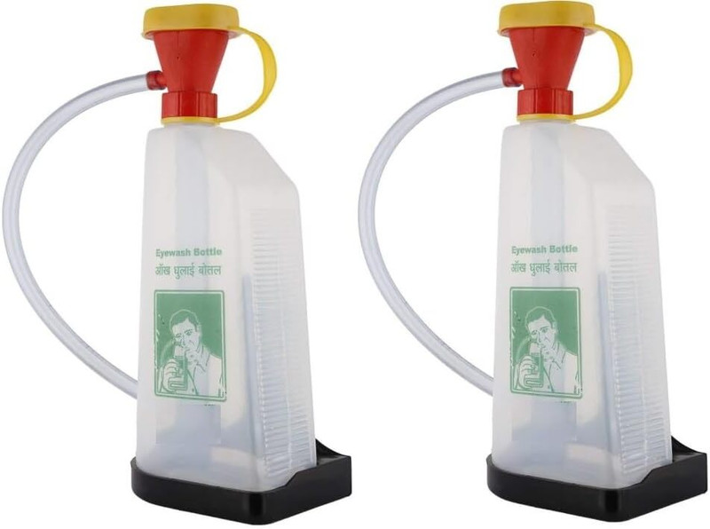 SAFETACT EYEWASH Plastic Eye wash Bottle (Pack of 2), Squeeze Bottle Watering Eye Wash Safety Shower