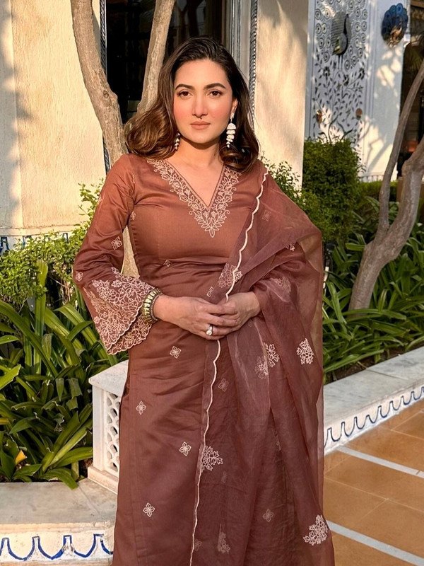 Royal Export Embroidered Kurta, Palazzo & Dupatta Set