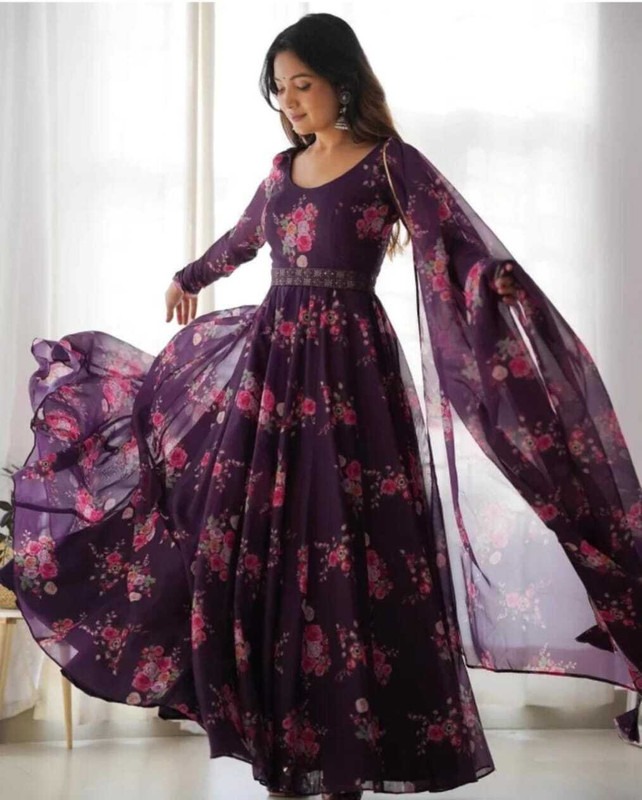 Nn Entra Enterprise Floral Print Kurta, Salwar & Dupatta Set