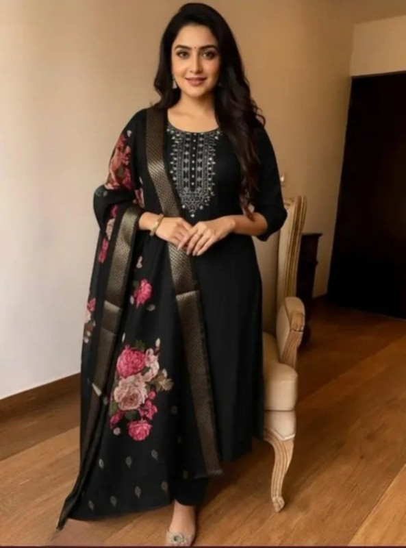JigrahFashion Printed Kurta, Trouser/Pant & Dupatta Set