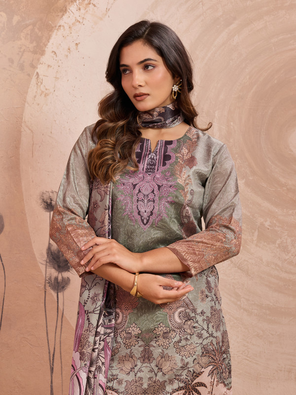 UNITY HUB Printed Kurta, Salwar & Dupatta Set