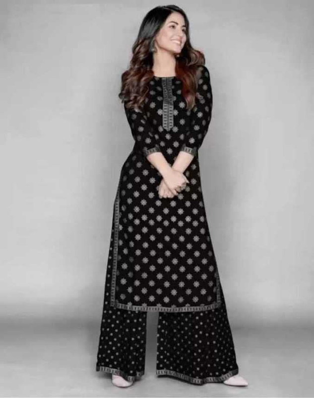 ELMAA Printed Kurta, Palazzo & Dupatta Set