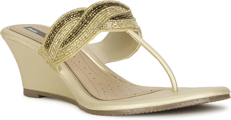 Bata Women Wedges(Gold , 5)