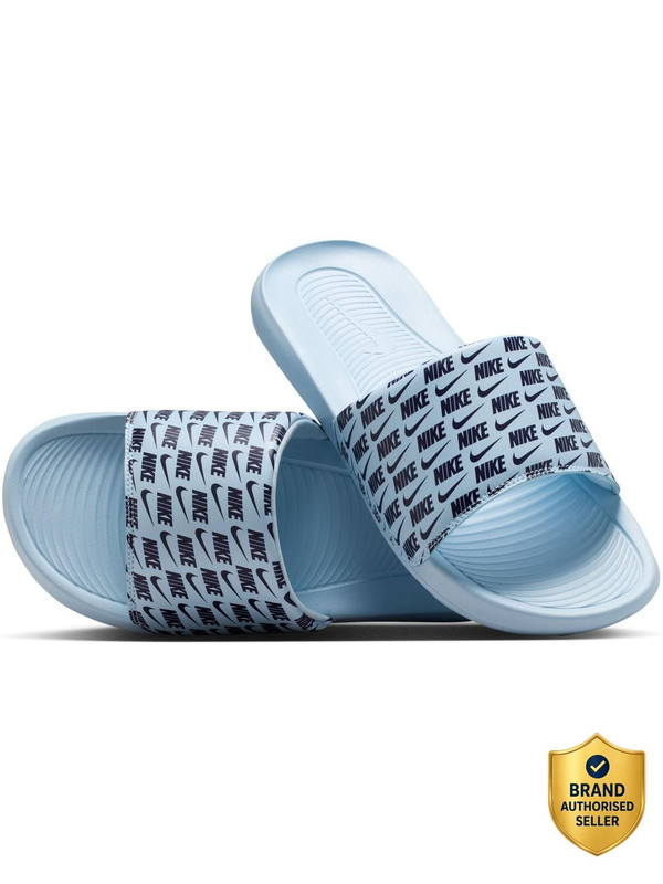 NIKE Men VICTORI ONE SLIDE PRINT Slides(Blue , 10)