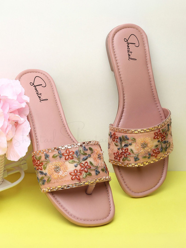 Shoestail Women Flats Peach