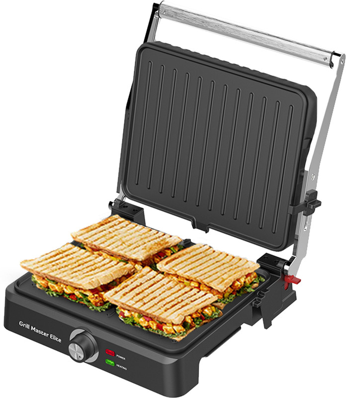 Inalsa Grill Master Elite|Sandwich Maker|2200W|Large Cooking Surface|Griddle Function Grill Sandwich Maker(Black)