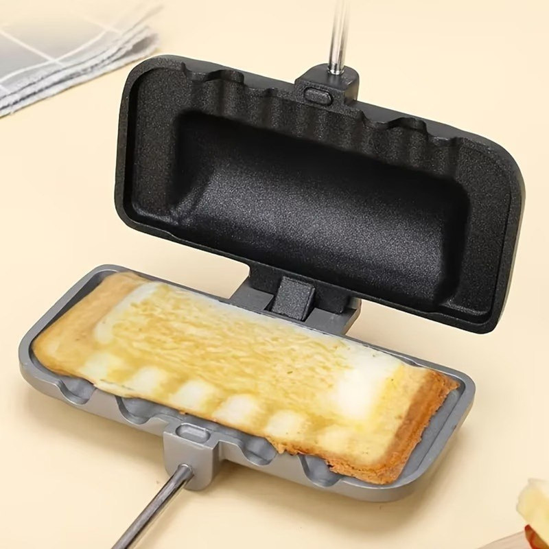 Diamstar Camping Sandwich Baking Pan Double-Sided Sandwich Maker Grill, Toast (Black) Open Grill Sandwich Maker(Black)