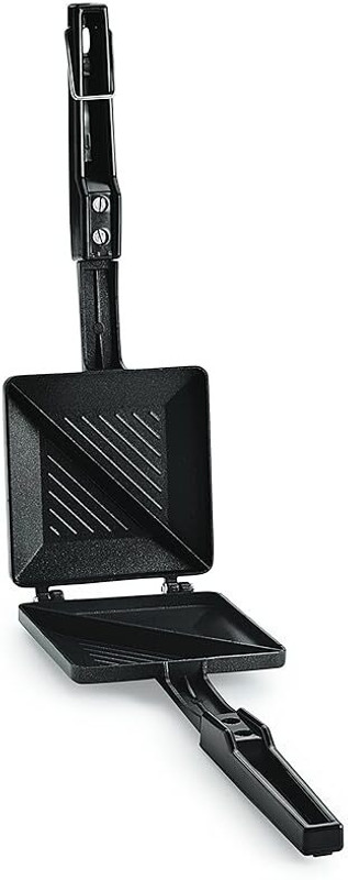 TREANDCARD Duet 2-Cut Gas Sandwich Toaster Non-Stick Aluminium Grill Sandwich Maker(Black)