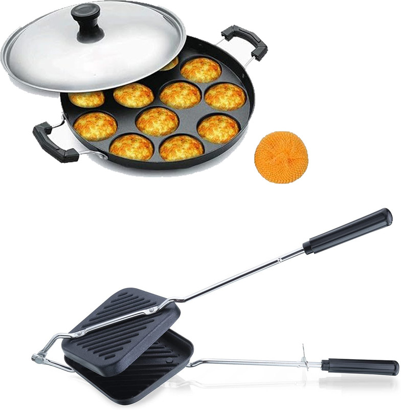 RBGIIT Aluminium Grill Non Stick Toast Sandwich Maker, Litti Maker | Appam Stand K2 Toast Sandwich Maker(Grey)
