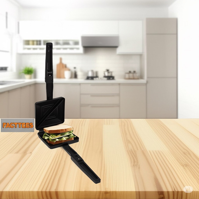 FINE PICS by FACTTEES GAS TOASTER SANDWICH MAKER Toast, Pizza Pan(Black)