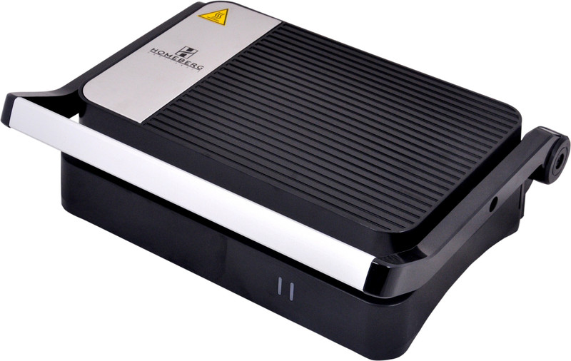 Homeberg by homeberg Non-Stick Coating 2-slice Club Grill Maker 1200W - HSG630 Grill Sandwich Maker(Silver, Black)