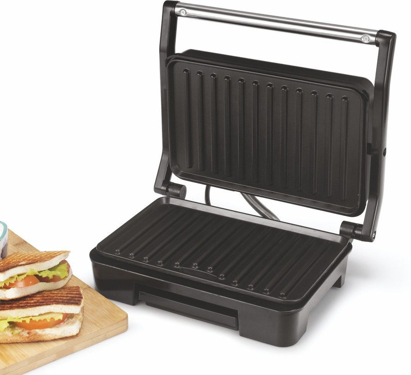 Glen by Glen Non-stick Plates Oil Collector Tray 830W Power Grill Sandwich Maker(Grey)