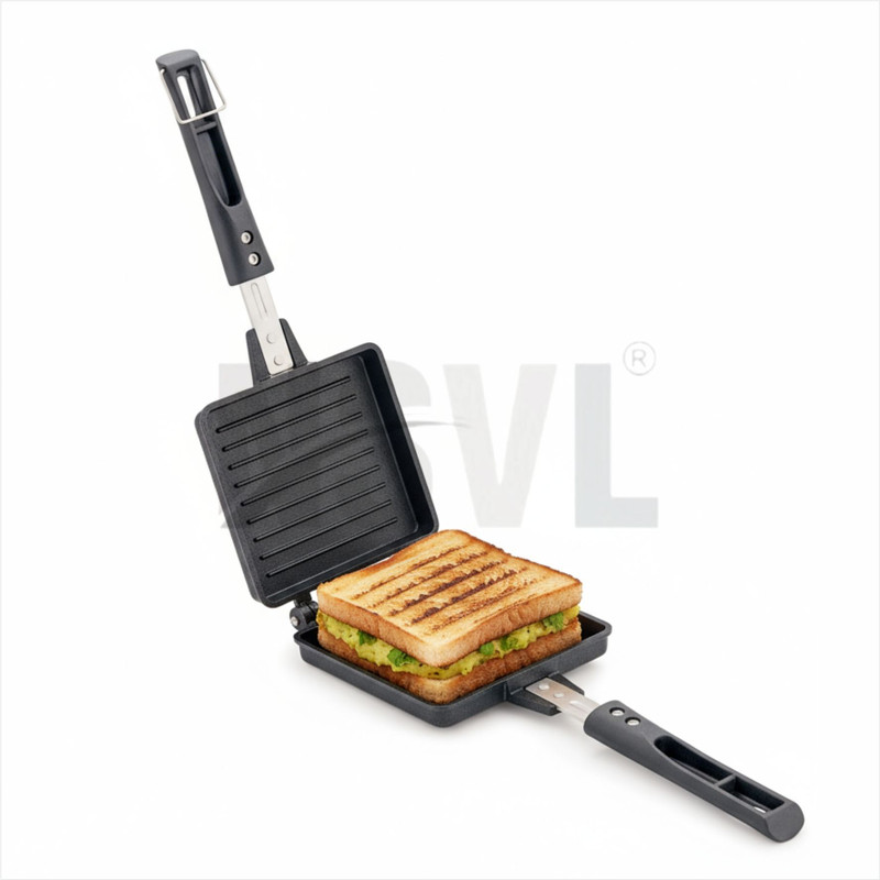 NSVL Non-stick Jumbo Grill Gas Toaster Premium Big Bread Toaster, Sandwich Maker Grill Sandwich Maker(Black)