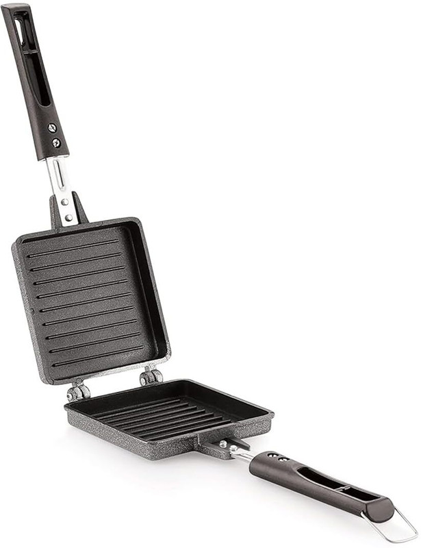 Sambhuya Jumbo Gas Sandwich Maker | Non Stick Super Heavy Gas Toaster Grill Sandwich Maker(Black)