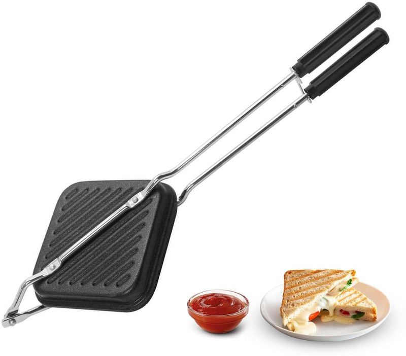 RAINBOW Premium Non-Stick Grill Sandwich Toaster-Make Delicious Sandwiches 1000 W Pop Up Toaster(Black)