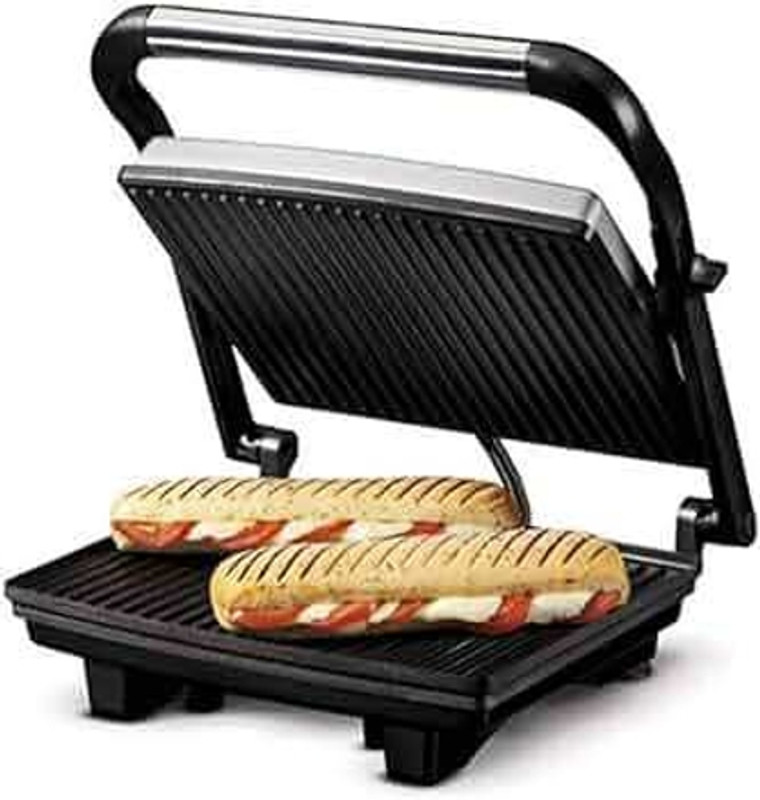 ANTILIA NGS 2449 2 slice 1000 Watt Panini Sandwich Grill Maker Grill Sandwich Maker(Silver)