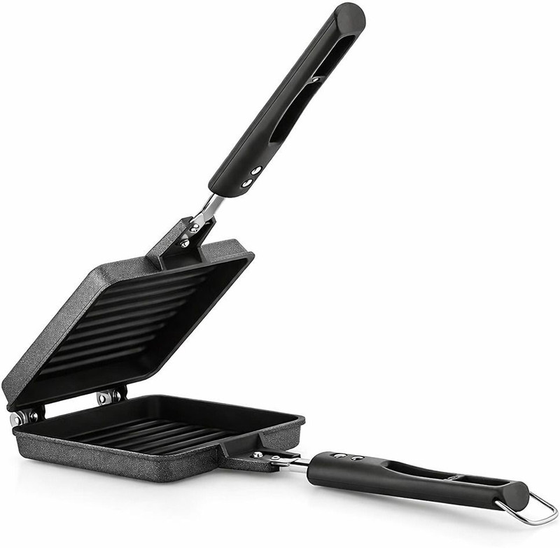 Dialust by DIALUST Sandwich Maker NonElectric Grill Sandwich Double Sided NonStick Toaster Grill, Open Grill, Toast(Black)
