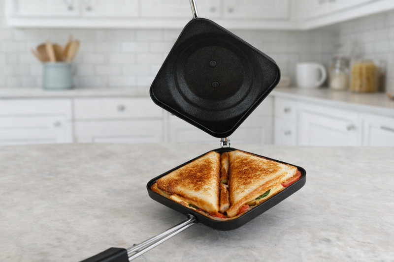 Jay Adhya Shakti Enteprise Classic Sandwich Toaster Toast Sandwich Maker(Black and Silver)
