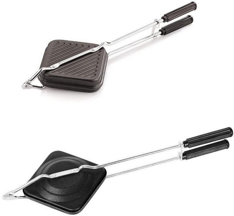 HM EVOTEK Combo Gas Stove Sandwich Toaster for Crunchy and Soft Toasted Bread Snacks Grill, Toast(Black)