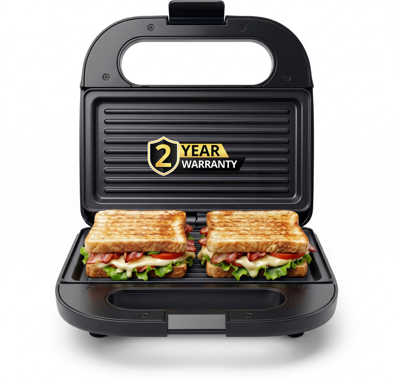 iBELL SM440 Sandwich Maker, Grill & Toast, Electric, Nonstick, 850 Watt Grill Sandwich Maker(Black)