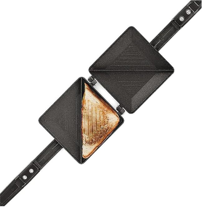 Kitchencrash Duet 2 Cuts Gas Sandwich Toaster Toast Sandwich Maker(Black)