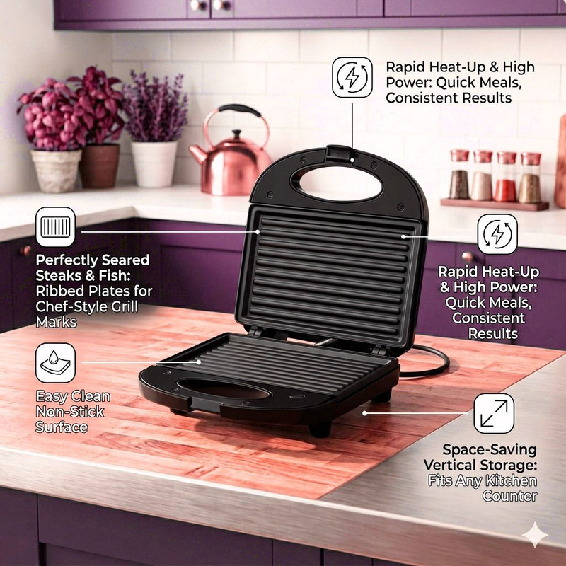 tepa Sandwich Maker Toast Sandwich Maker(Black)
