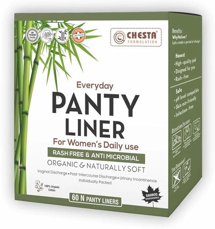 CHESTA FORMULATION Helium 30 Piece Ultra-Thin Pantyliners For Women Soft And Natural Rash Free Pantyliner