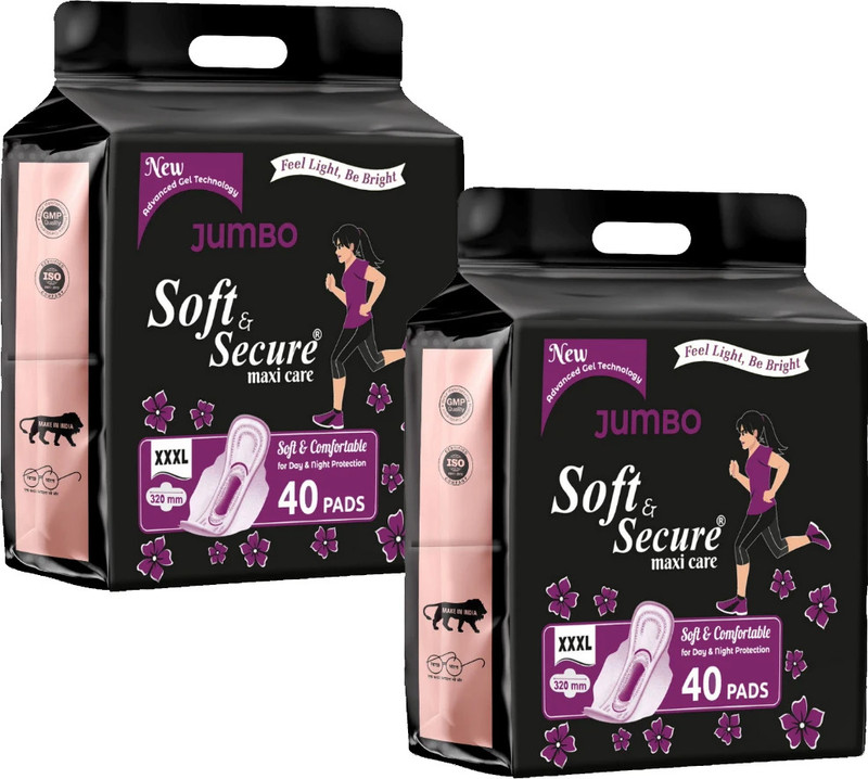 soft & secure Period Care XXXL Dry Soft Cover Sanitary Pad(Pack of 80)