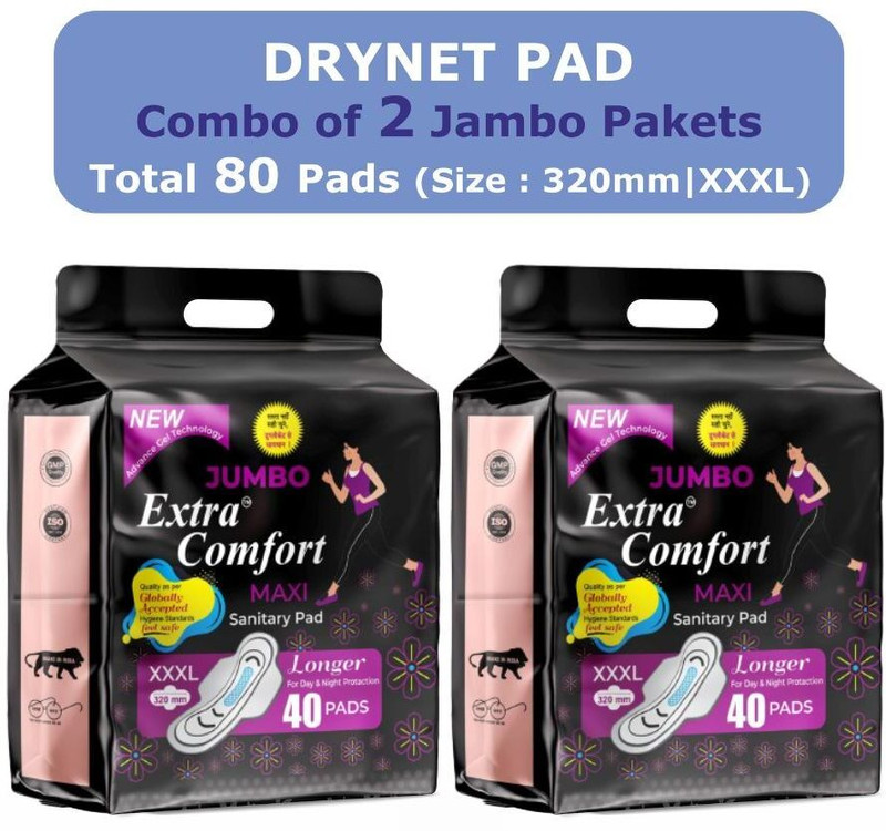 jumbo extra comfort Advance Gel TechnologyUltra thin Sanitary Pads 80 Sanitary Pad(Pack of 80)