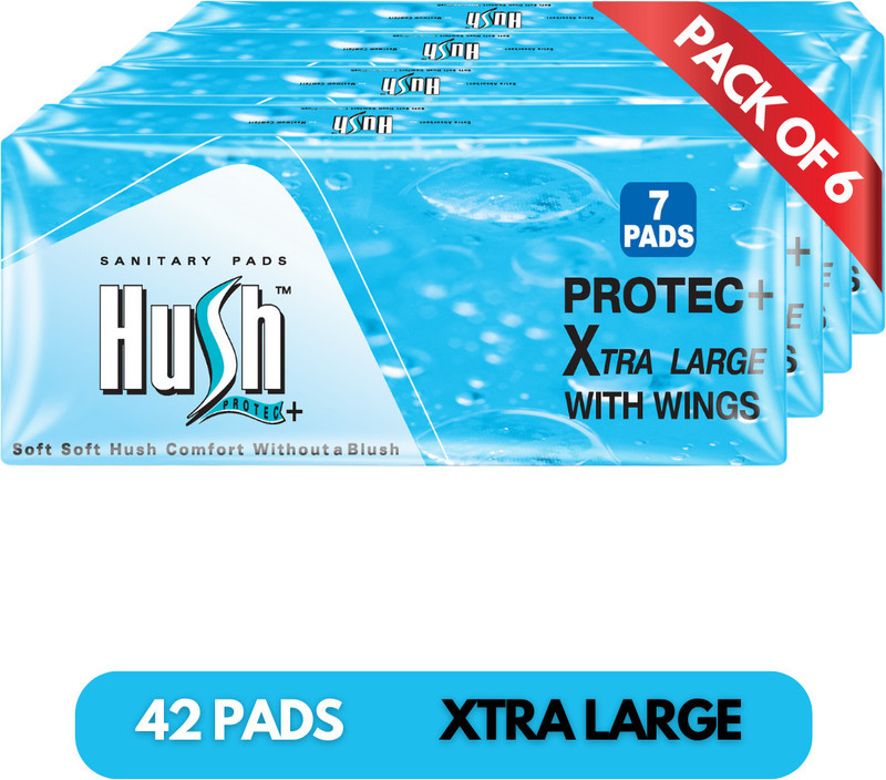 Hush Protech - Super Ultra Soft Feel | No Leaks Regular Sanitary Pad(Pack of 42)
