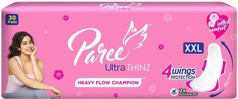 Paree Ultra Thinz Soft & Rash Free Double Feathers XL Pads Sanitary Pad(Pack of 50)