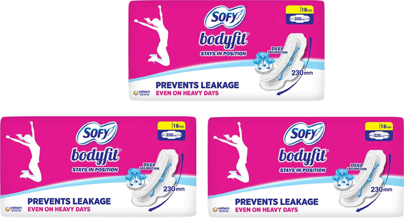 SOFY Bodyfit Regular (18+18+18 Pads) Sanitary Pad(Pack of 3)