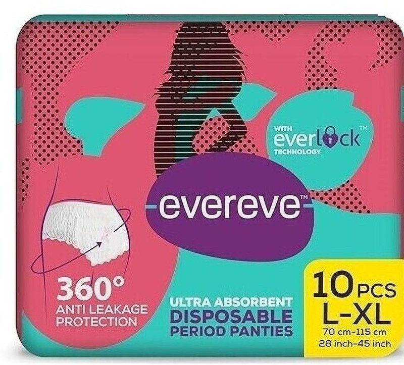 EverEve Disposible Period Panties XXL-XXXL 10 Count Leaks, protection for women & Girls Pantyliner