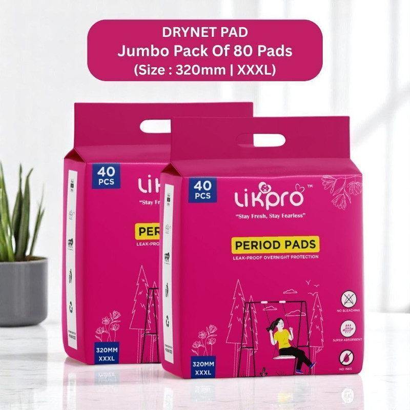 Likpro Jumbo Pack Of 80 Pads" (40 pads per pack) Sanitary Pad(Pack of 80)