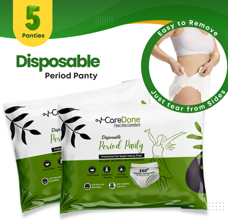 CareDone Disposable Period Panties for Heavy Flow | Best Period Panties Sanitary Pad(Pack of 2)