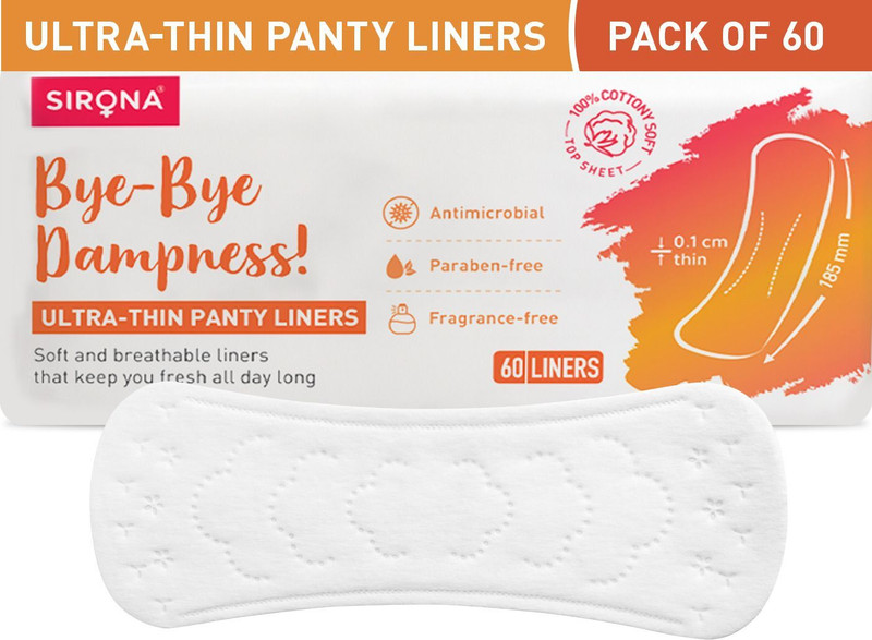 SIRONA Dry Comfort Ultra-Thin Daily Use Panty Liners for Women - Large Sanitary Pad(Pack of 60)