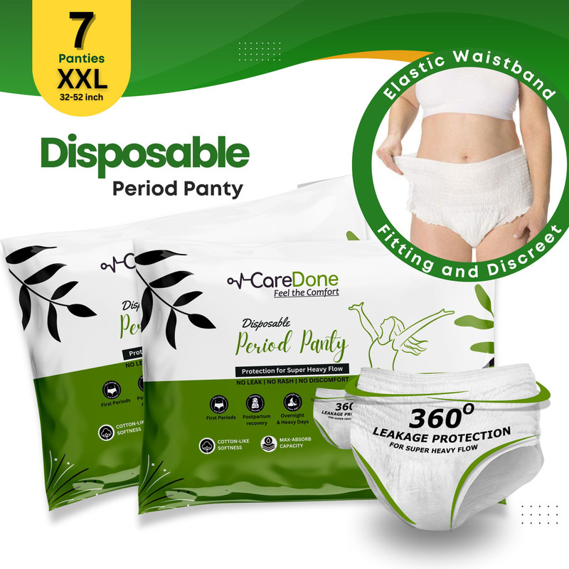CareDone Maternity Disposable Period Panty for Medium too Heavy Flow Periods Sanitary Pad(Pack of 7)