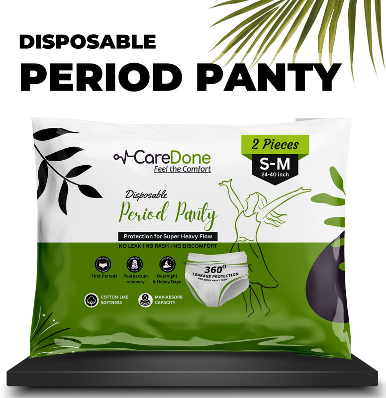 CareDone Disposable Period Panties for Heavy Flow | Best Period Panties Sanitary Pad(Pack of 2)