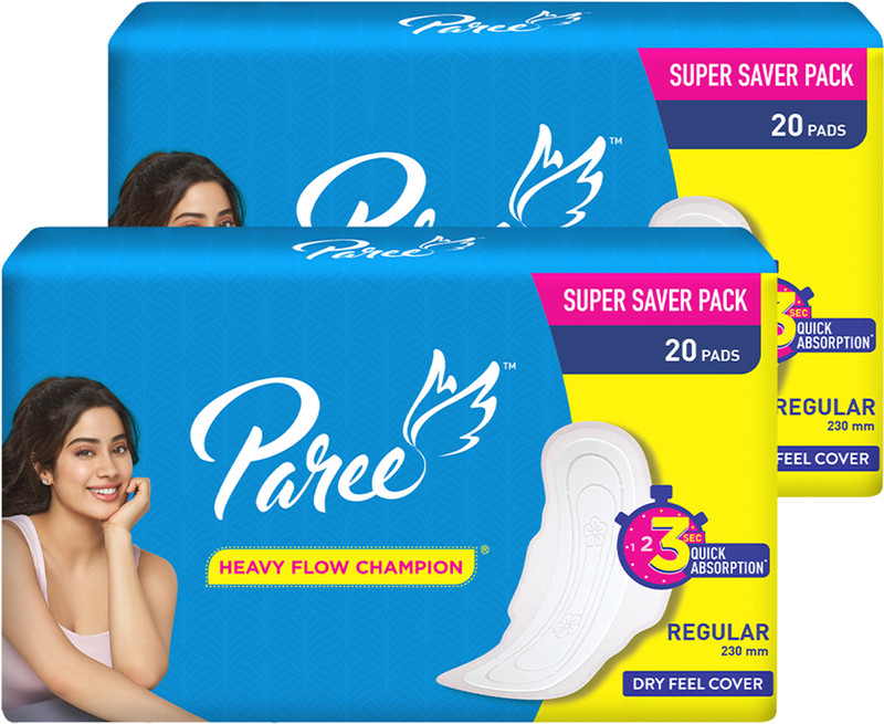 Paree Dry Regular - Pack of Two(Total 40 Pads) Sanitary Pad(Pack of 40)